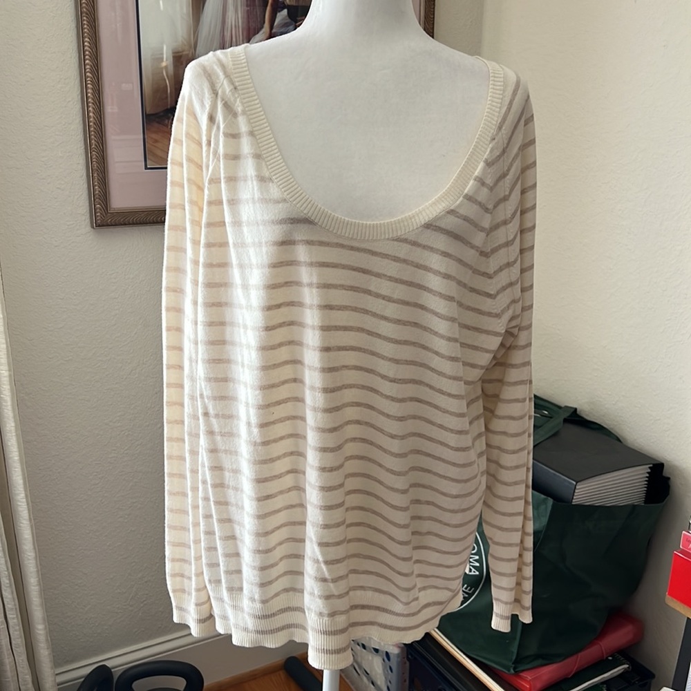 GAP neutral striped Long sleeve shirt size xxl NWT